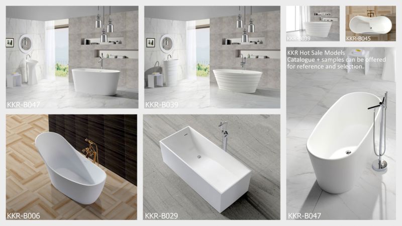 Solid Surface Bath/Rectangle Freestanding Bathtub/ Acrylic Solid Surface Bathtub