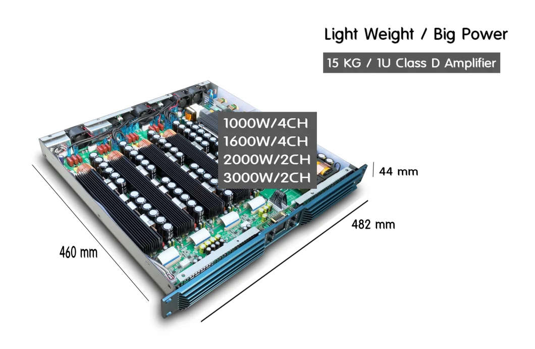 2000watts Big Power Amplifier 1u Class D Professional Power Amplifier for KTV, Bar, Club