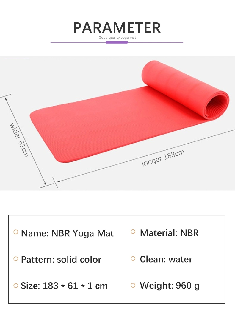 Gym Equipment Eco-Friendly NBR Non Slip Fitness Exercise Mat Floor Exercises Home Yoga Mat