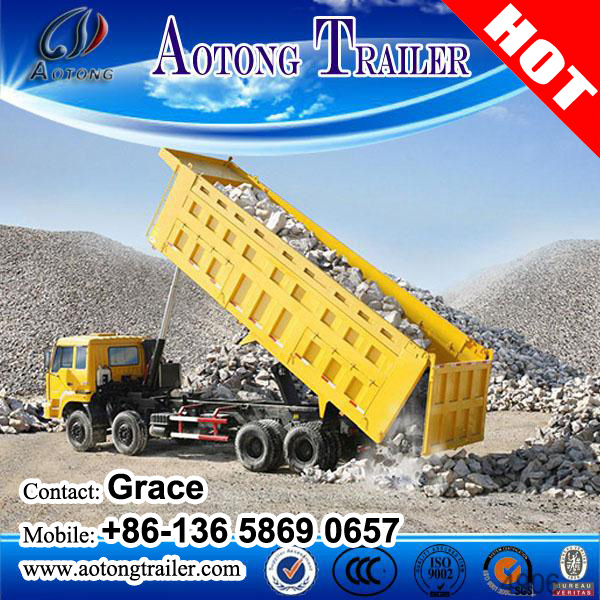 End or Side Dump Truck Trailer, Tipping Trailer, Tipper Trailer, Tractor Hydraulic Cylinder Dump Trailer, Hydraulic Dump Trailer for Sale