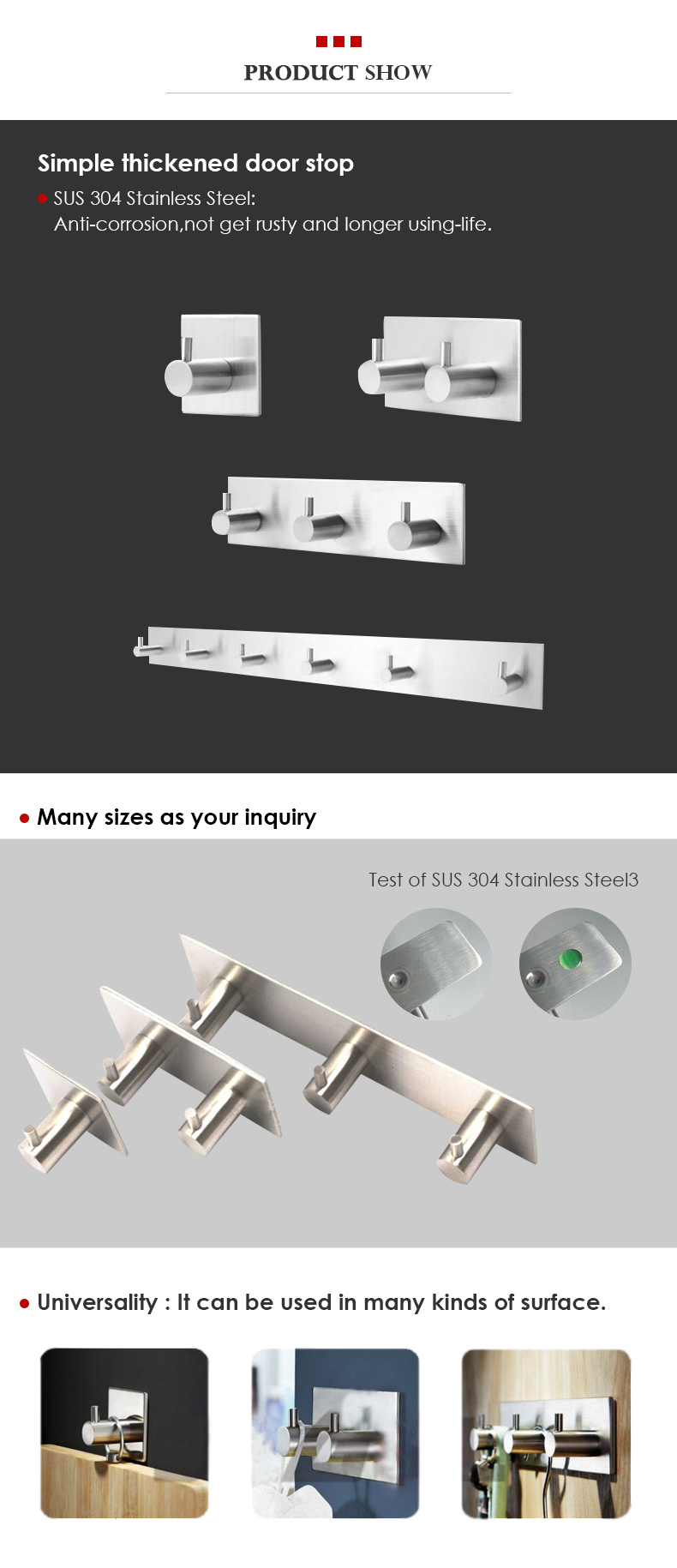 Hooks Wall Mounted with Screws for Coat Towel Key Hat