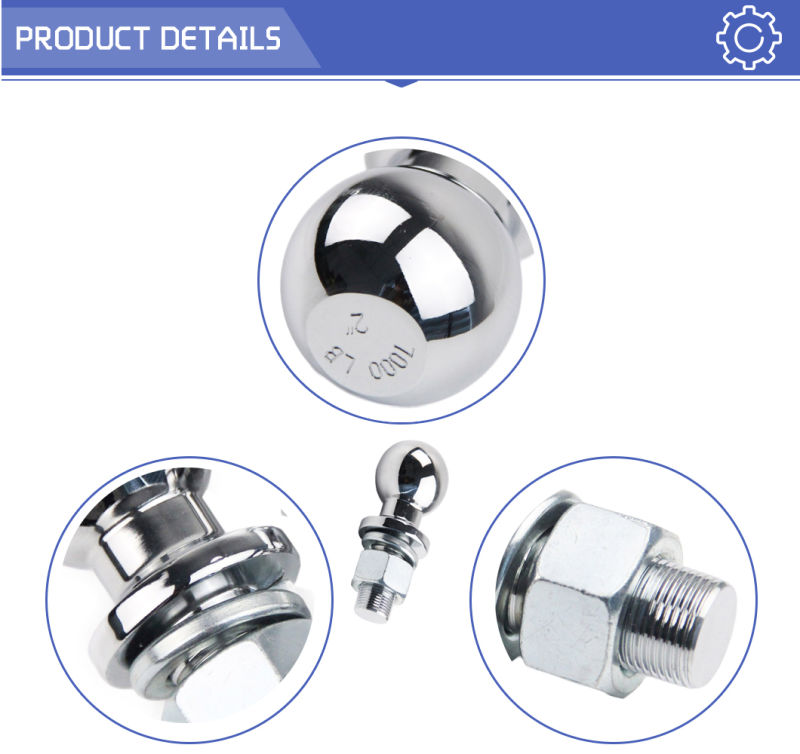 Chrome Plated Heavy Duty Trailer Receiver Tow Hitch Towing Ball