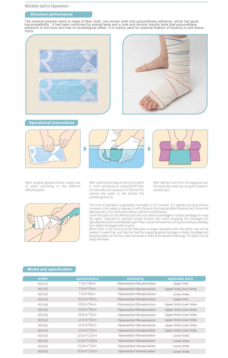 Orthopedic Orthopedic Casting Splint Reliable Medical Rehabilitation