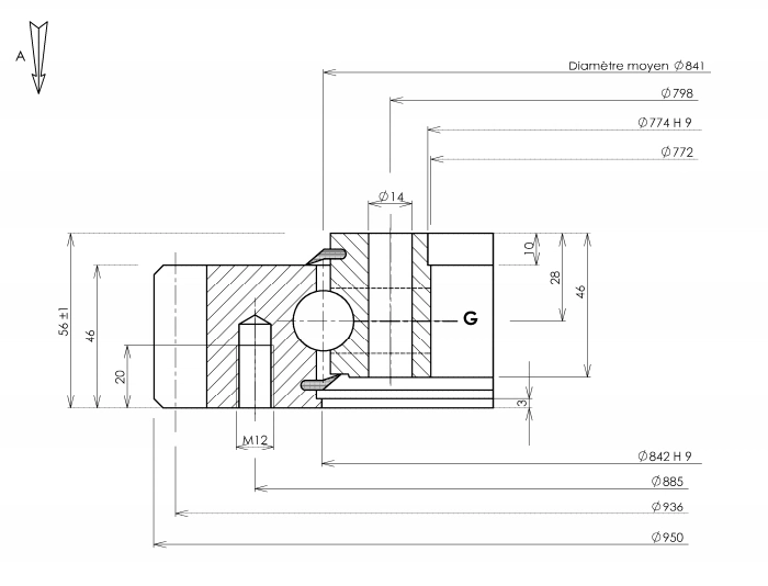 Ball Bearing Slewing Ring Bearing Turntable Bearing External Gear Teeth Bearing Rotary Bearing 31 0841 01