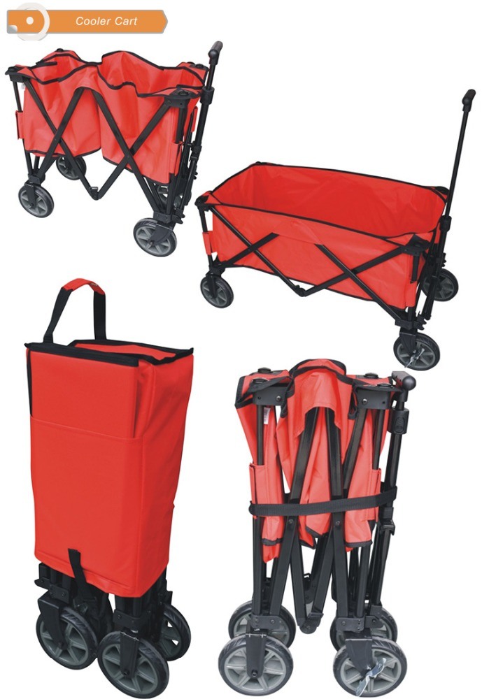 Durable Collapsible Folding Outdoor Utility Bench Wagon Heavy Duty Garden Cart with Wheel Tc0057