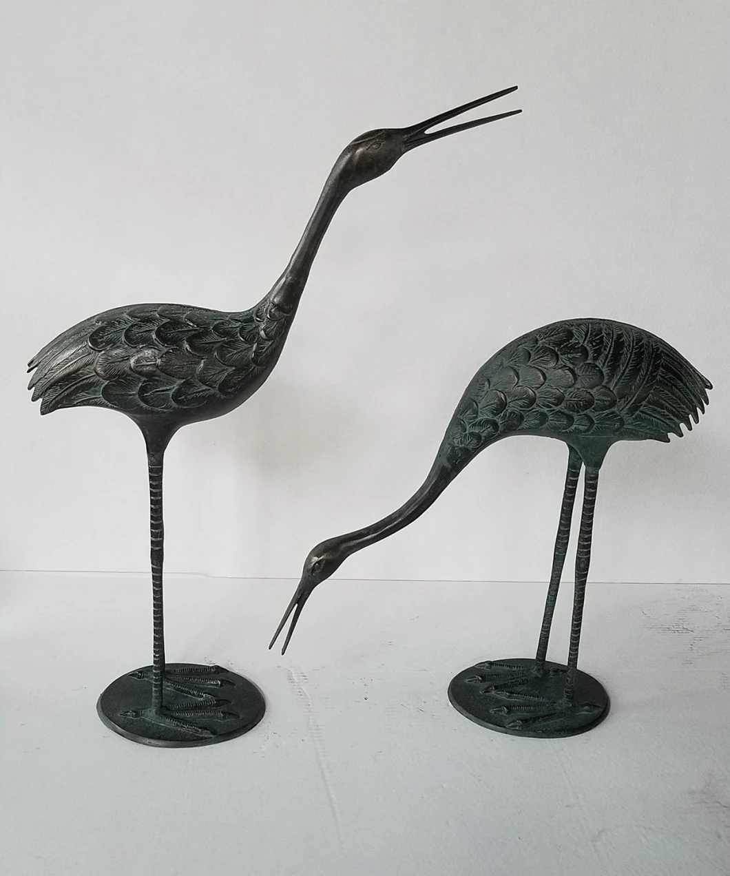 Animal Sculpture Home Garden Yard Decoration Iron Craft Cranes