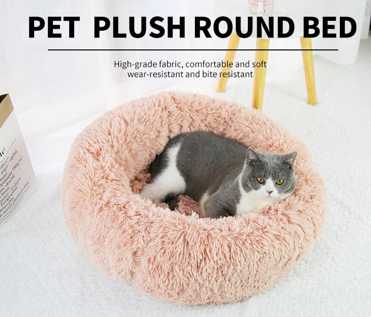 Pet Products Cat Sofa Supplies Animals Round Dog Cat House Nest Pet Dog Bed for Large Dog with Mat