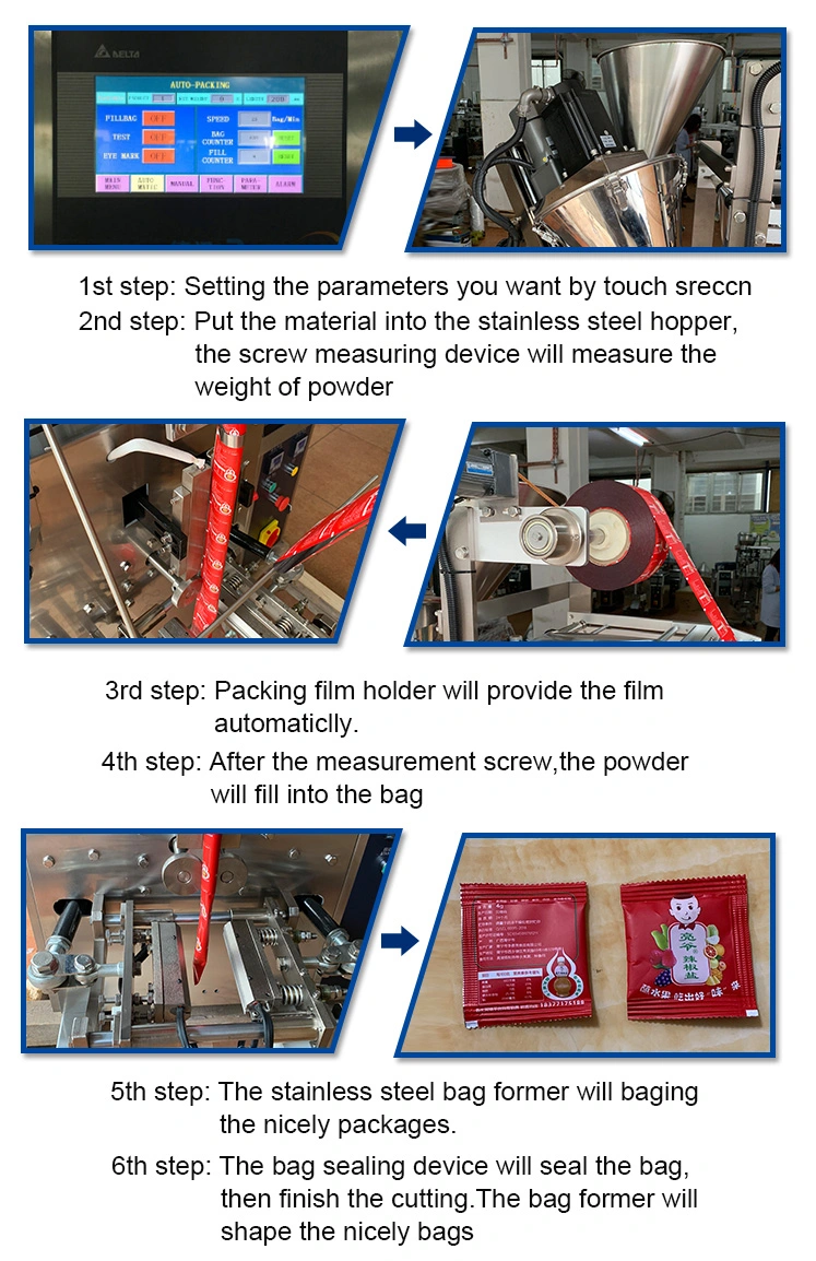 Hot Sealing Full Automatic 100g 200g 500g Turmeric Powder Masala Powder Packing Machine