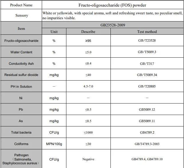 Low-Calorie Value Water Soluble Dietary Fiber Powder Fos Fructooligosaccharide Powder Fructose