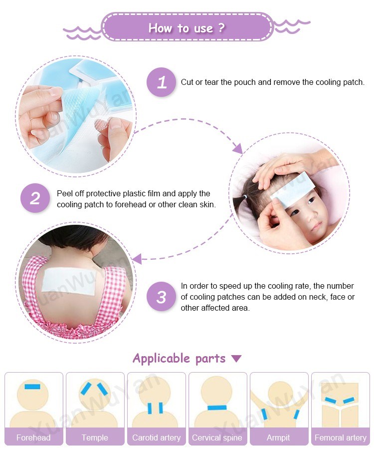 Physical Temperature Headache Relief Reduce Fever Cooling Plaster