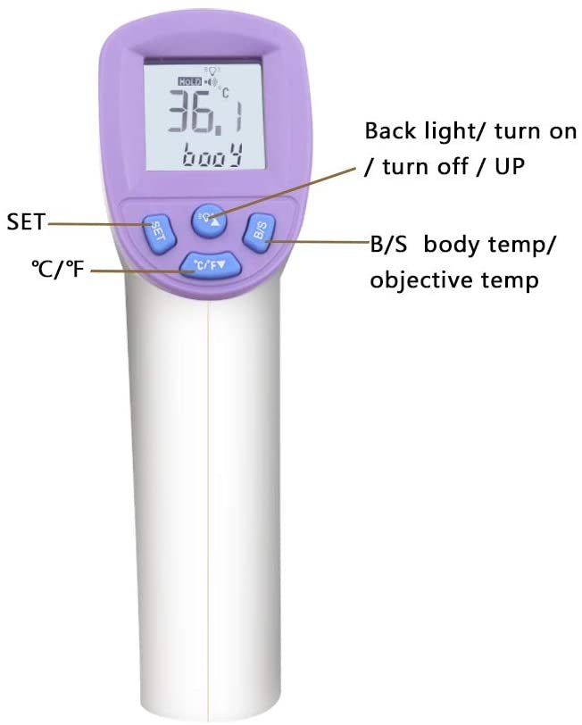 Fever Detect Indicator Digital Infrared Forehead Fever Body Thermometer Non-Contact