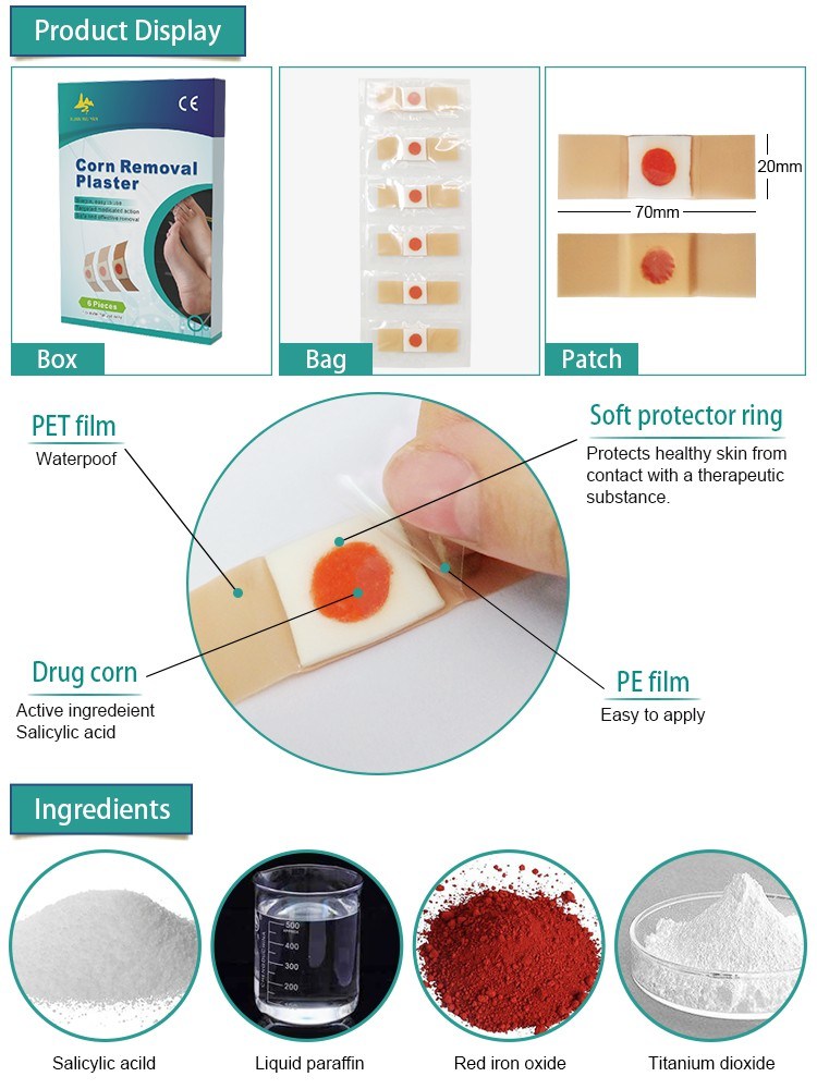 Good Quality Salicylic Acid Extract Corn Remove Plaster for Foot