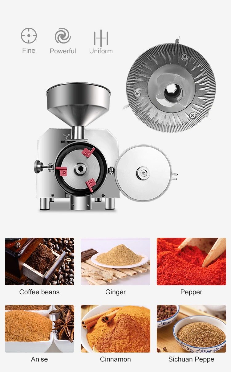 Hr3000 Commercial Corn Grinder Wheat Flour Mill Machinery Coffee Grinder Industrial Electric Flour Mill