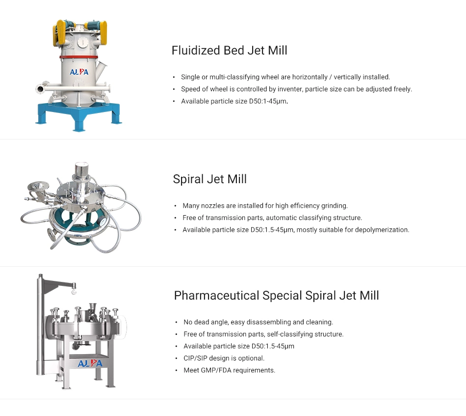 Multi Air Jet Mill Pulverizer Manufacturers Microning Wollastonite