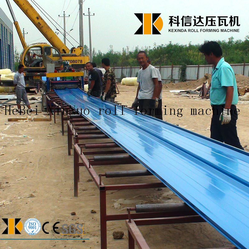 Xinnuo 820 Trapezoidal Aluminum Trapezoid Tile and Floor Strip Roll Forming Machine Joint Hidden Roof Sheet Making Machine