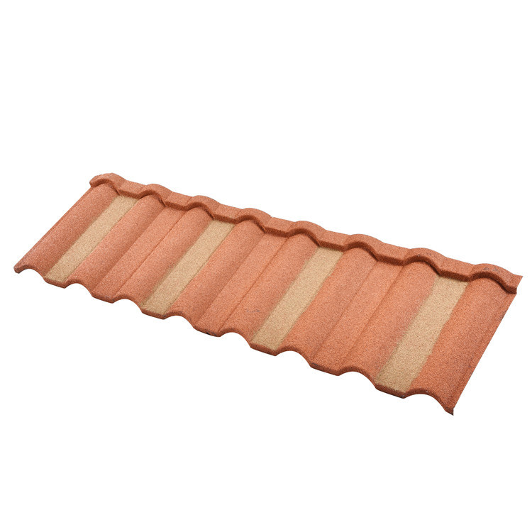 Apartment Sand Coated Metal Classic Bent Roof Tiles