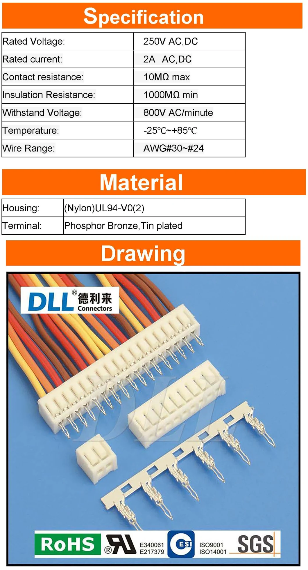 Replace Jst San Connector 2p-San 3p-San 4p-San 5p-San 14p-San 15p-San Housing Board-in Connector Crimp Style, Board-in Connector Crimp Style Connectors