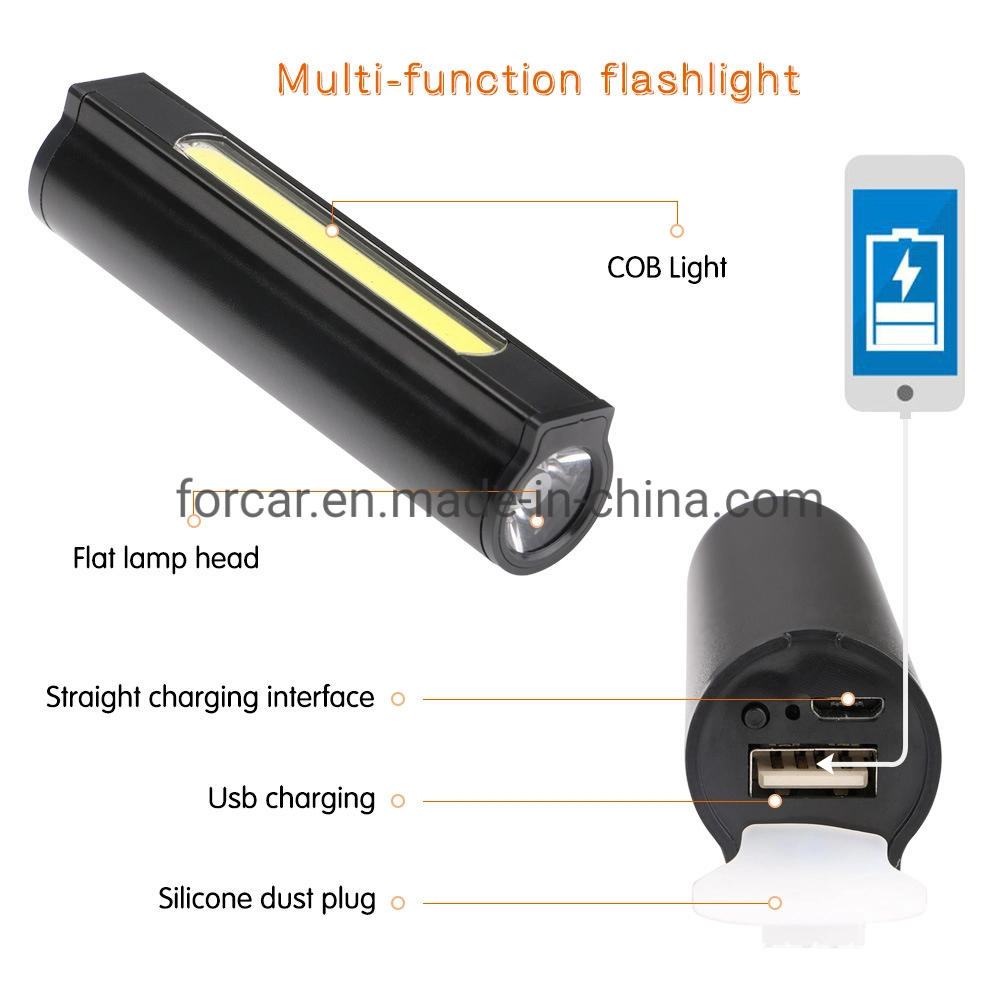 Adjustable COB Powerful USB Rechargeable USB Flash Light Pocket Camping Lamp LED Flashlight