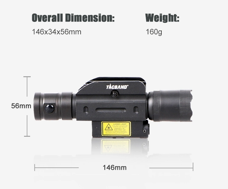 600lumen Tactical Aluminium Pistol Rifle Weapon Light Red Laser Sight CREE LED Flashlight