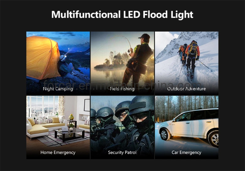 10W Portable Rechargeable Cordless LED Work Light Floodlight IP65 Waterproof Emergency Flood Lamp with Stand