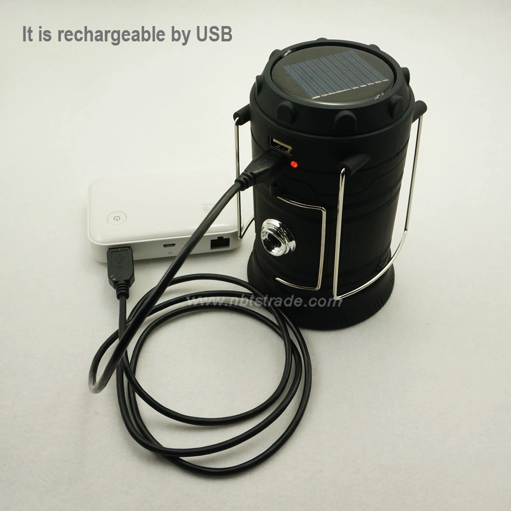 Solar & USB Rechargeable Outdoor Camping Lantern and Torch