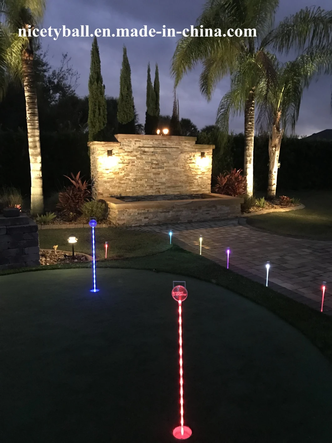 Golf Backyard Set Pitch & Putt Light-up 7 Color Rechargeable LED Flags