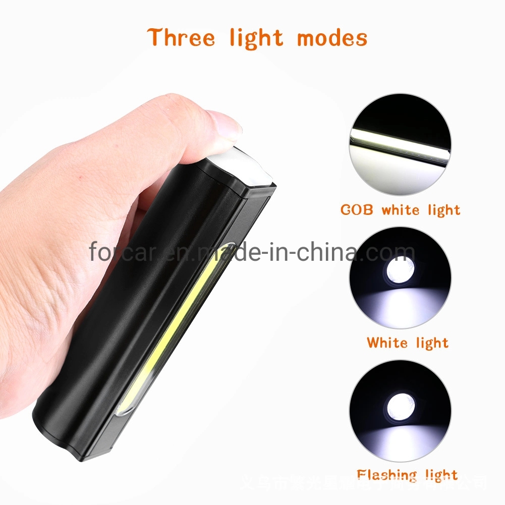 Adjustable COB Powerful USB Rechargeable USB Flash Light Pocket Camping Lamp LED Flashlight