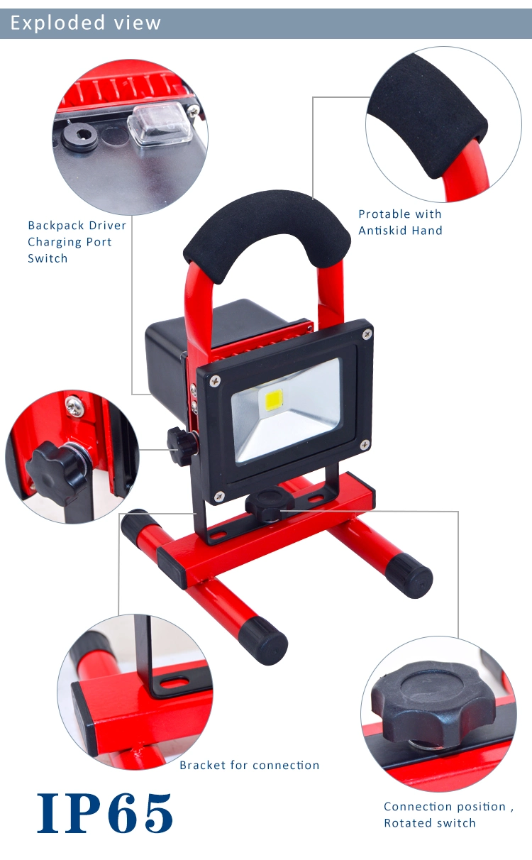 Potable LED Emergency Light Rechargeable Work Light Flood Light