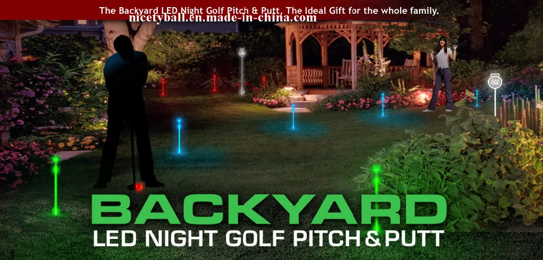 Golf Backyard Set Pitch & Putt Light-up 7 Color Rechargeable LED Flags