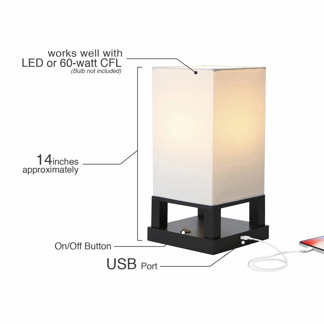 Jlt-12567 Free Sample Rechargeable Table Lamp with USB Port Lamp New 2020