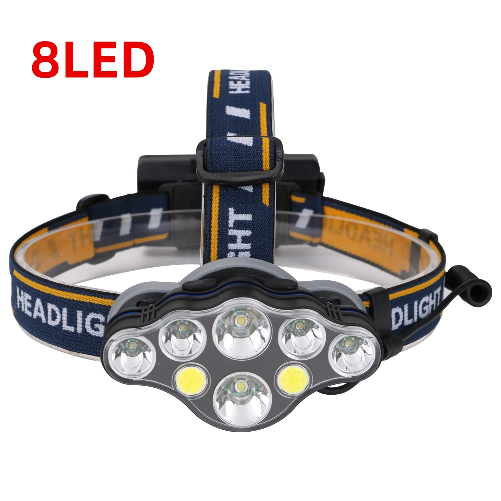 18650 Rechargeable LED Headlamp T6 COB 8 Modes Lamps Adjustable Waterproof Camping Flashlight