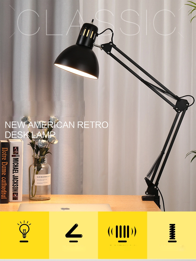 American Table Lamp LED Desk Lamp Adjustable Reading Light Office Lamp Home Lightings Decor Study Lamp