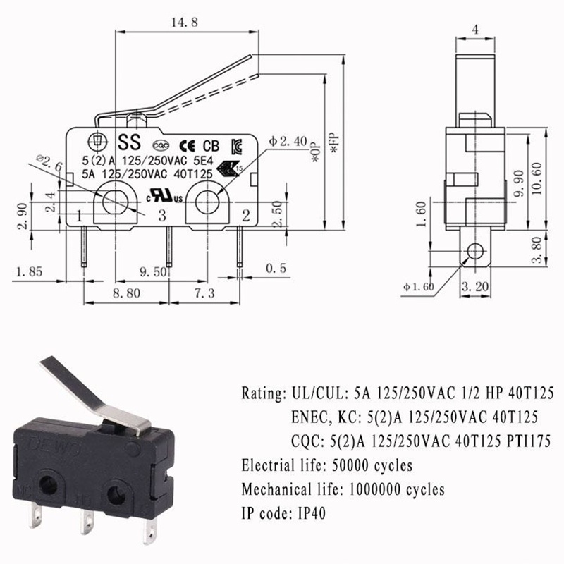 Smart Electric Computer DC Contactor 4A 12V 24V Micro Switch