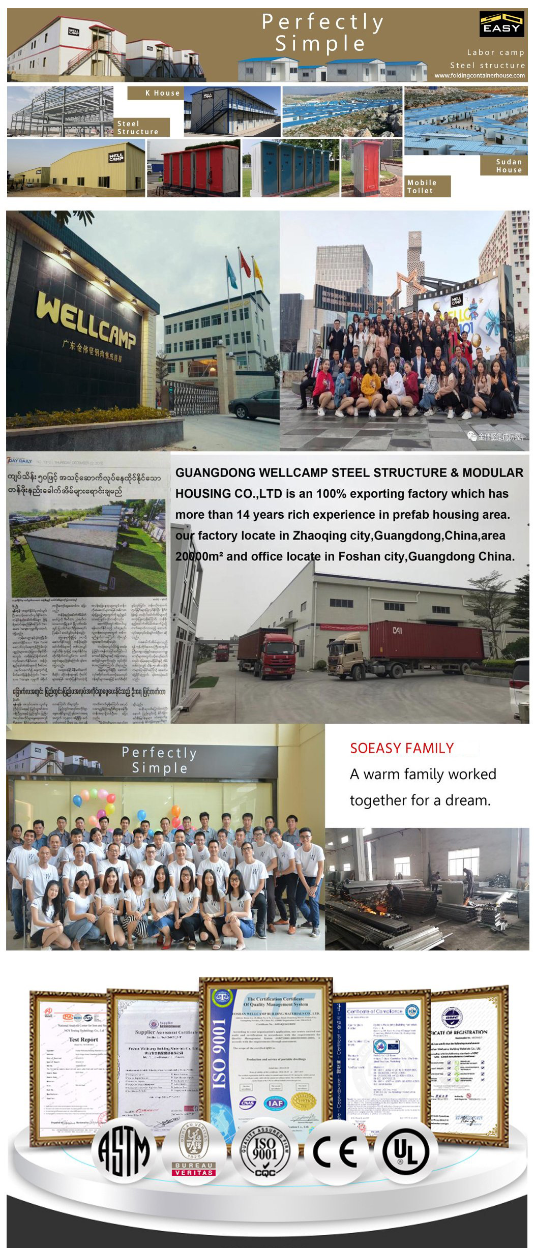 Easy Assemble Portable Living Folding Expandable Light Steel Mobile House in Prefabricated Steel Structure Building