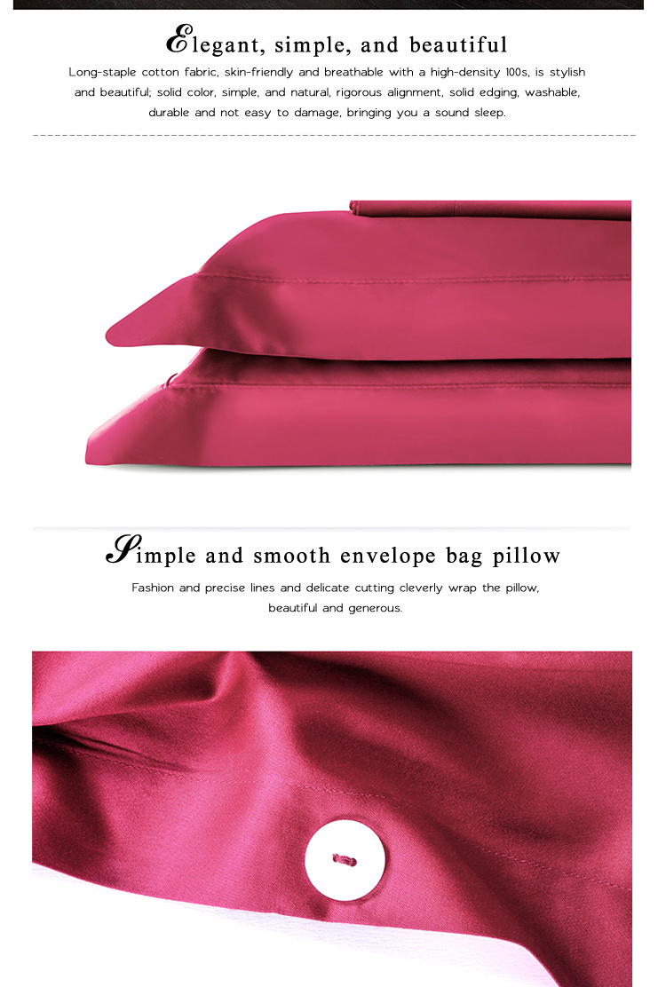 Villa Deluxe Durable Cotton Red King Bed Sheet Sets