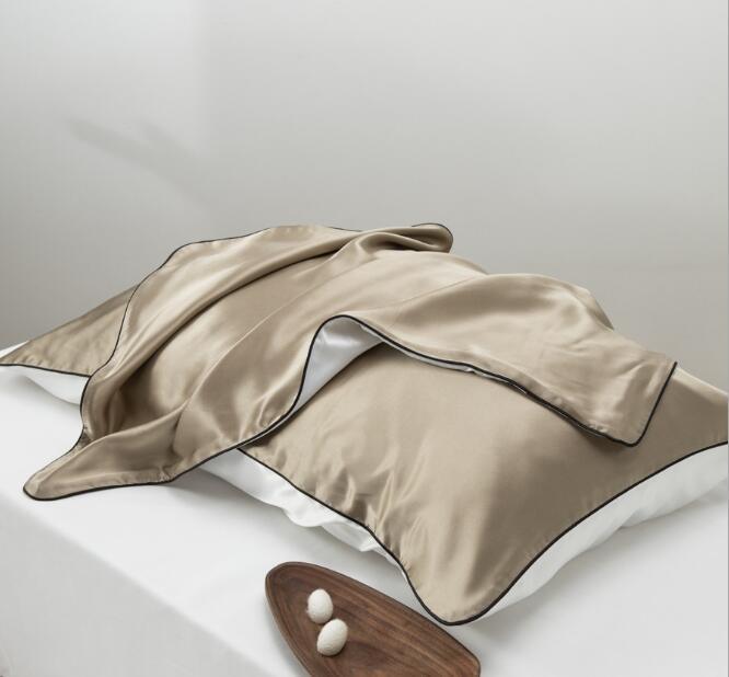 Piping Edge Silk Pillowcase Pillow Sham Pillow Cover