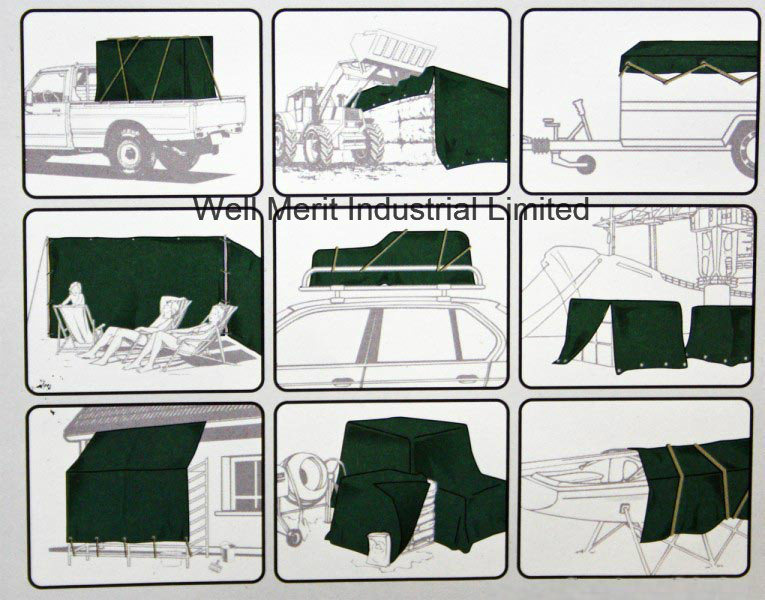 HDPE Tarpaulin Reinforced with Eyelets and Black Corners