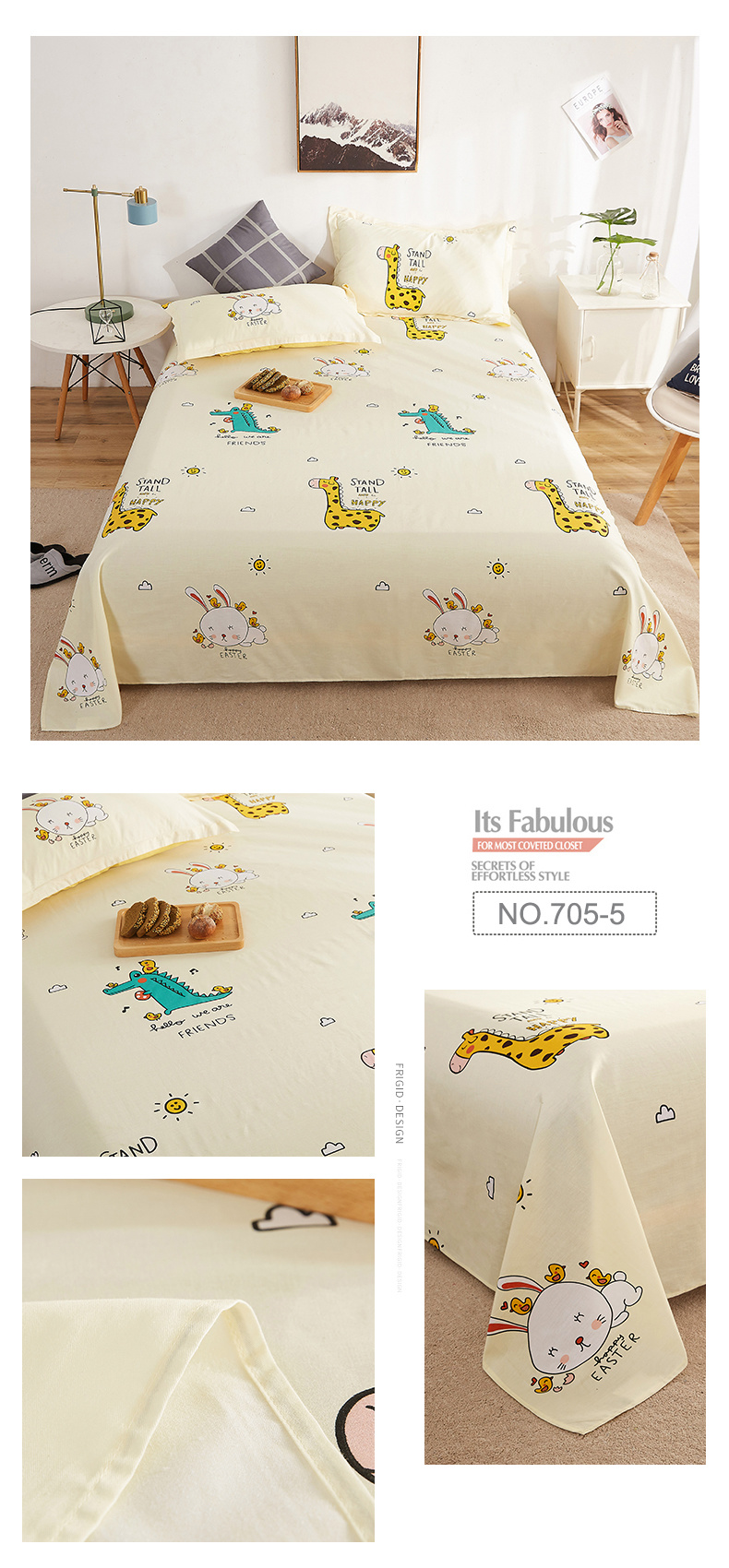 Hot Sale Cotton Queen Size Bedsheet Best Quality for Bedding