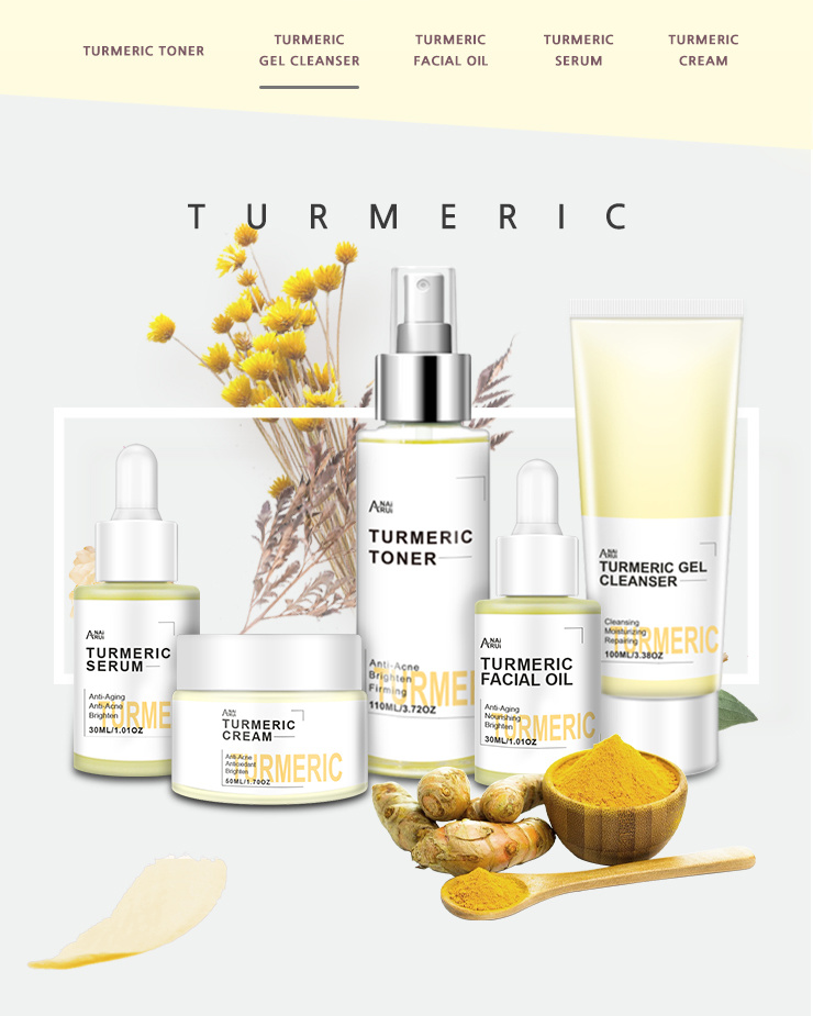 OEM Private Label Deeply Cleansing Skin Care Face Wash Turmeric Extract Facial Cleanser Face Gel