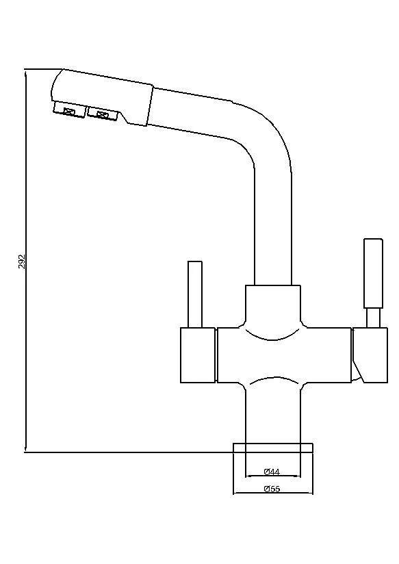 Deck Mounted 3 Way Kitchen Faucet for Filtered Water