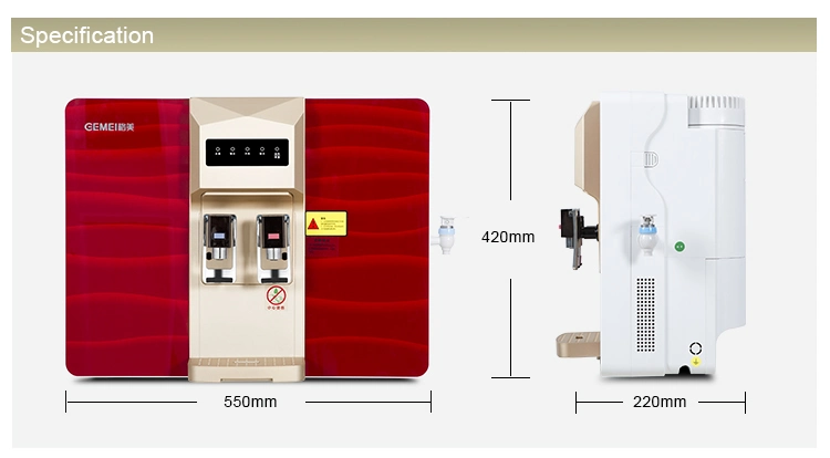 Red Color Reverse Osmosis Water Filter with Food Grade Built-in Water Tank