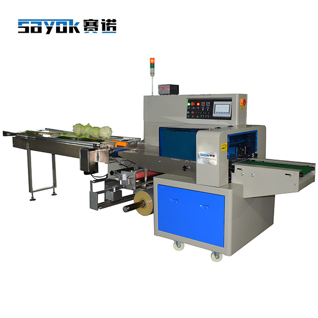 High Speed Fresh Vegetable Flow Wrapping Machine Automatic Fresh Vegetable Pillow Bag Packing Machine