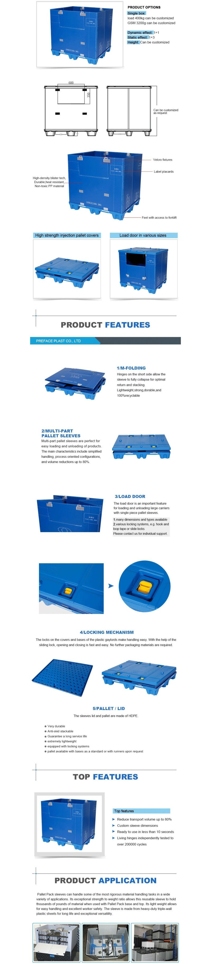 Customized PP Easy-Folding Plastic Pallet Container