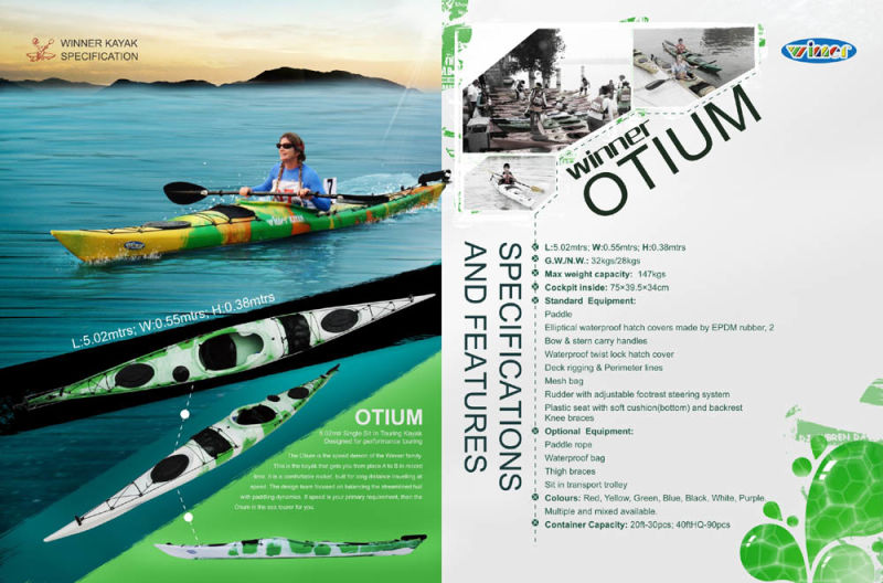 1 Person Kayak Sale / Plastic Canoe Kayak / K1 Racing Kayak