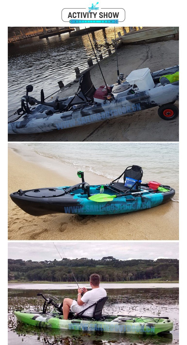 13FT Plastic Sea Cycle Pedal Boat Propel Pedals Drive Fishing Canoe Kayak for Sale