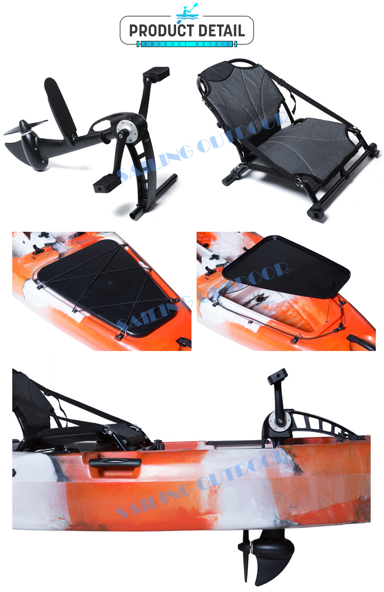 One Person 13FT Fishing Pedal Kayak Con Pedali Ocean Kayaks with Pedals
