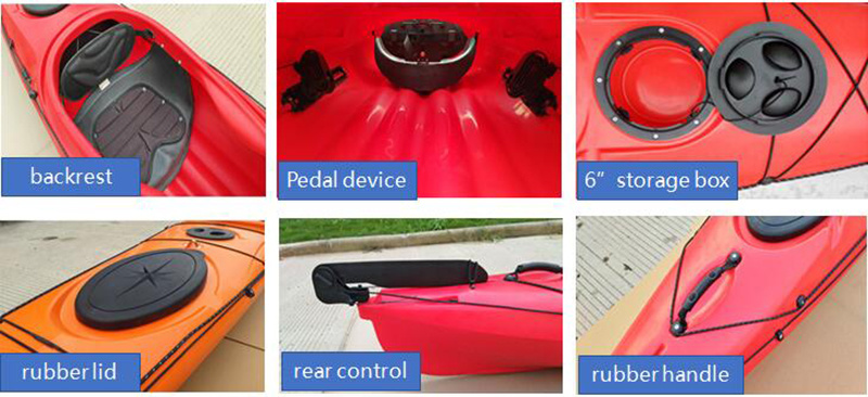 Single Person Surf Ski Kayak Sit in Kayak Ocean Canoe Kayaking Boat Racing