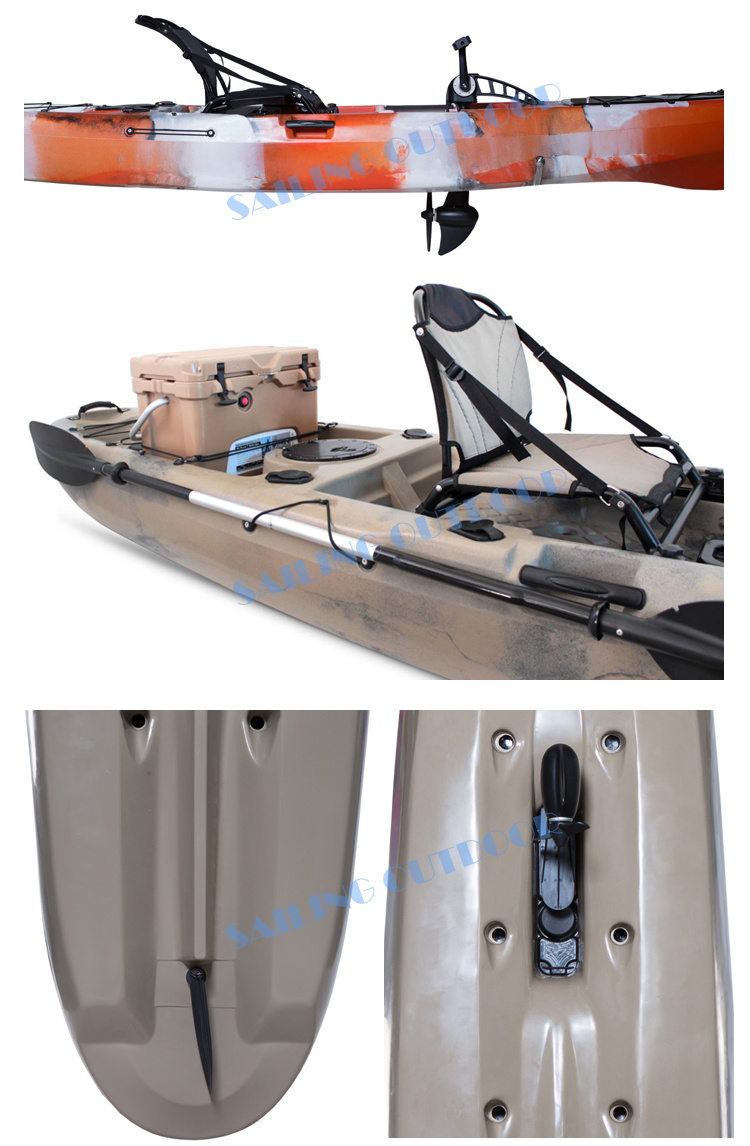 13FT Plastic Sea Cycle Pedal Boat Propel Pedals Drive Fishing Canoe Kayak for Sale