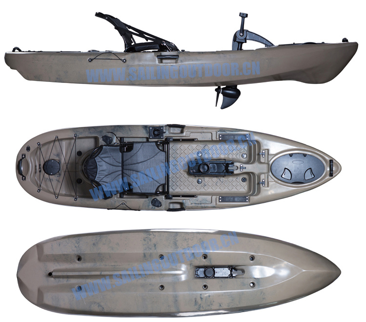 10FT Tourism Fishing Pedal Drive Kayak Single Sit on Top Canoe Boat with Pedals Wholesale