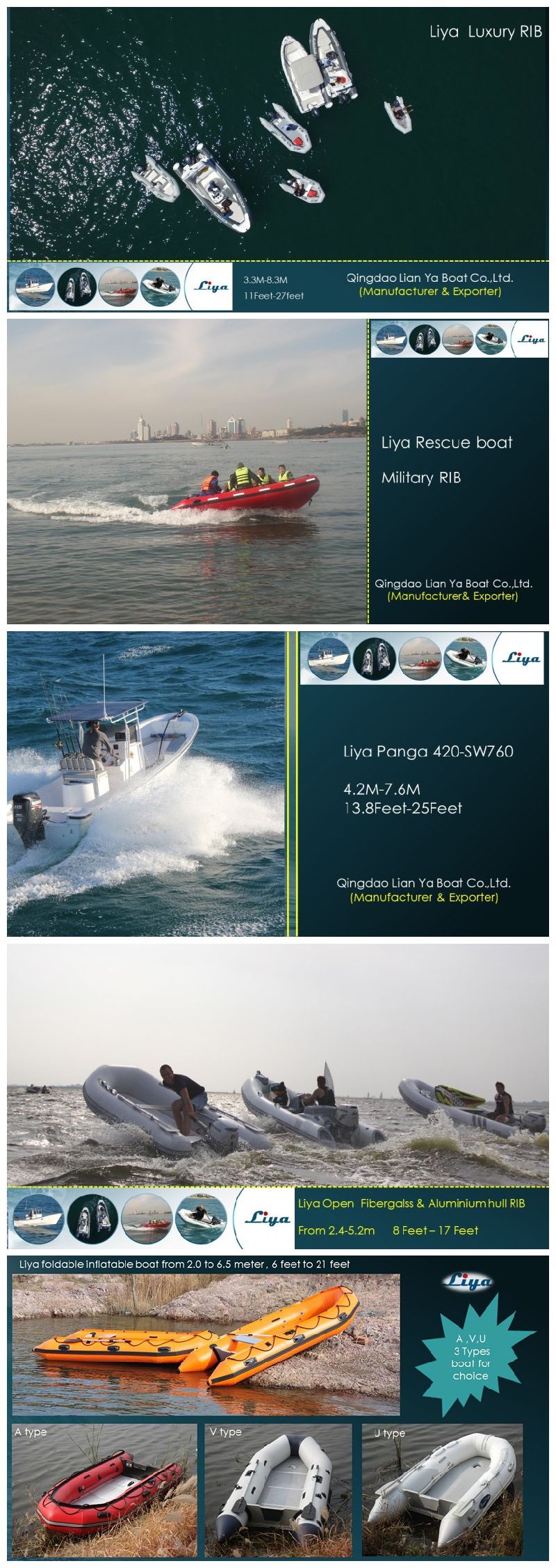 Liya 22FT Ocean Rib Boats Inflatable Pilot Boat Building